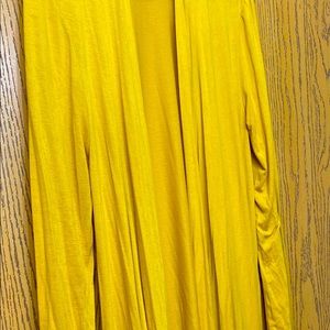 Womens mustard fringe cardigan